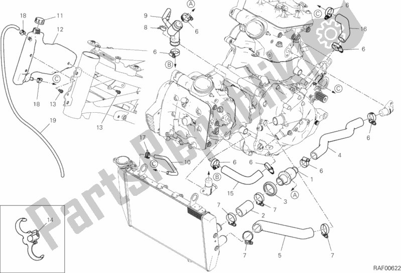 Todas las partes para Circuito De Enfriamiento de Ducati Multistrada 1260 S ABS 2019